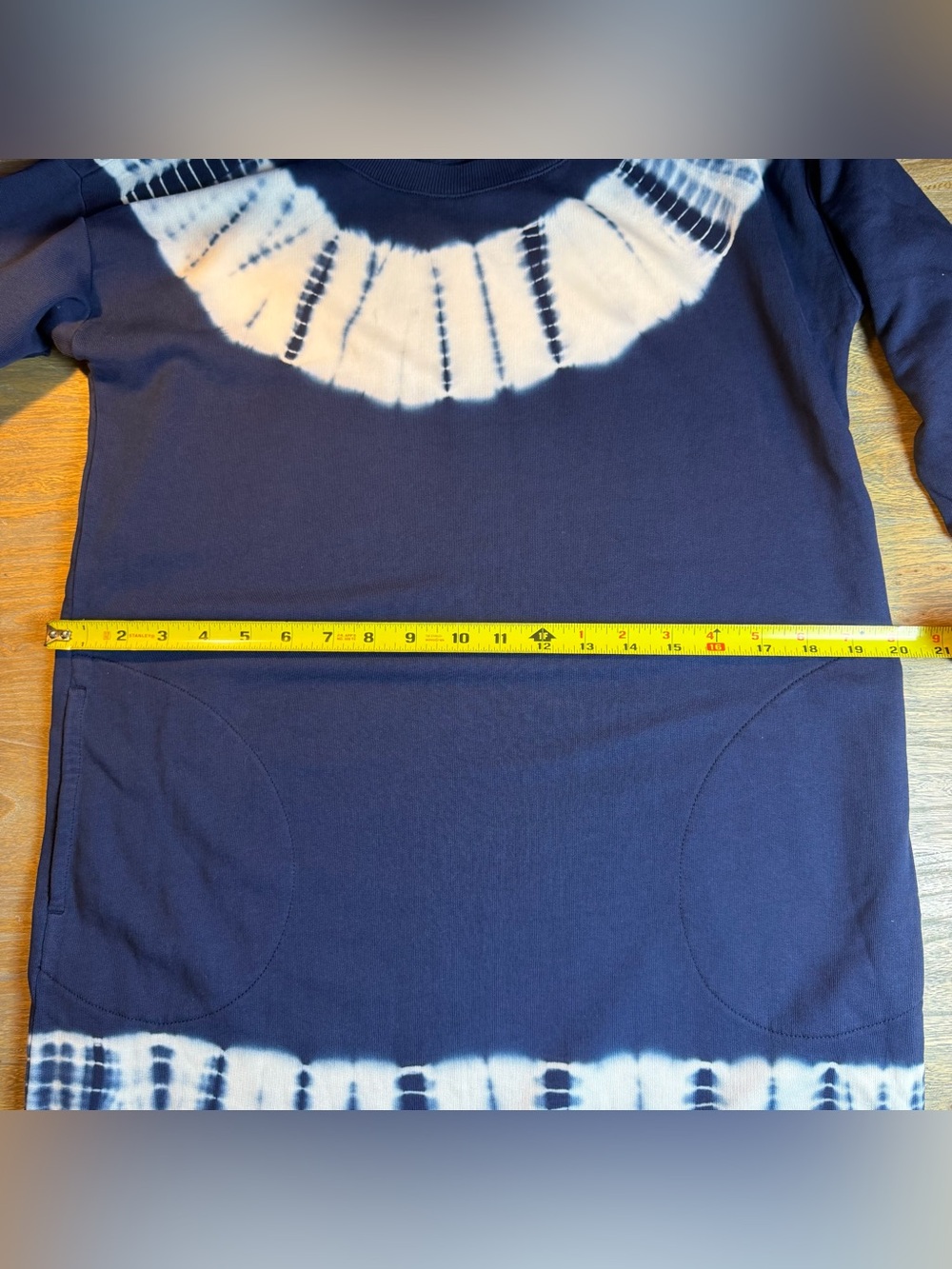 Navy Tie-Dye Yoke & Hem Tunic Dress - Picture 8 of 14